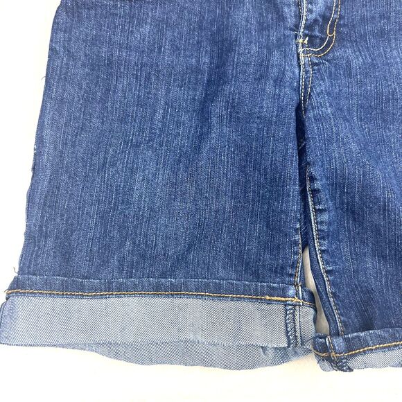 Southpole Womens Bermuda Denim Shorts With Gold Logo, Embroidered Back Pockets - Picture 2 of 14